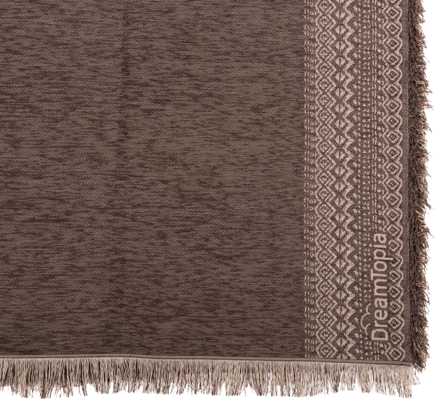 Mbulesë divani me franja DREAMTOPIA FH12163.08 ngjyrë kafe 245x170cm