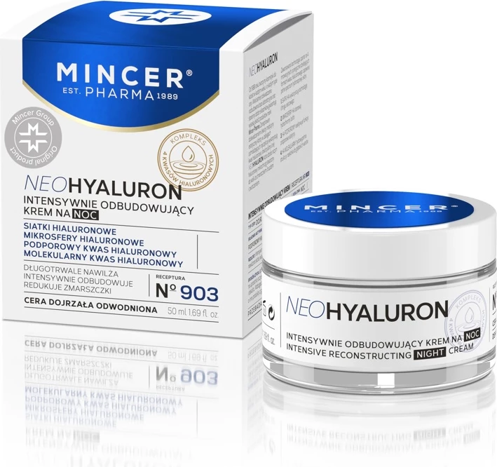 Krem nate për femra Mincer Pharma NeoHyaluron Intensively Rebuilding Night Cream No.903, 50ml
