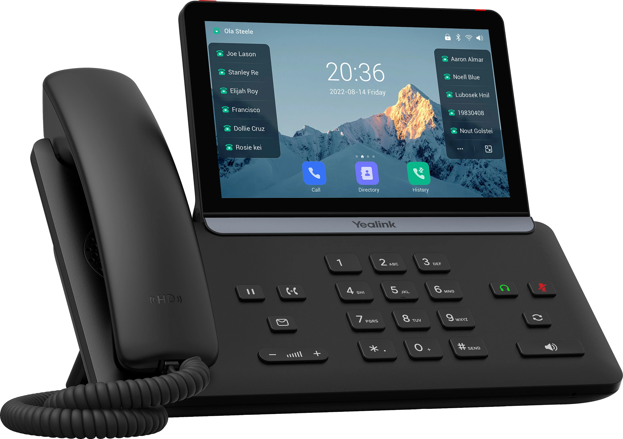 Telefon VoIP Yealink SIP-T88W, ekran me prekje 7", Gigabit Ethernet, PoE, i zi