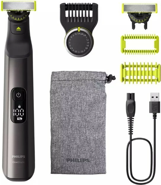 Makinë rroje Philips OneBlade Pro 360 QP6552/15, 20 gjatësi 0.4-10 mm, 120 min, IPX7, me aksesorë, e zezë/gri