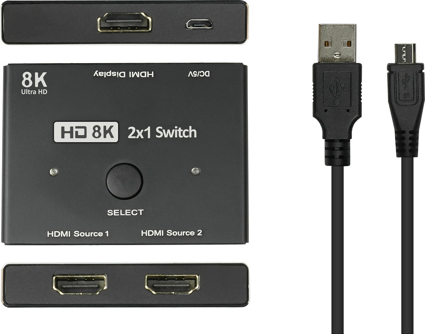 Switch HDMI GoodConnections 2x1, HDMI 2.1, 8K Ultra HD, metal, i zi