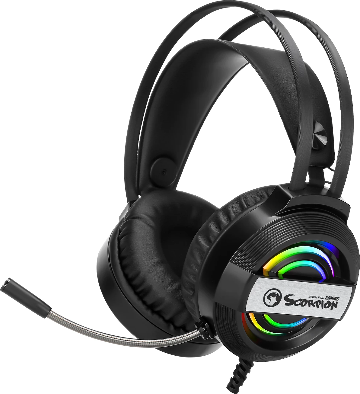 Kufje gaming Marvo HG8902, USB me kabllo, RGB, stereo, të zeza