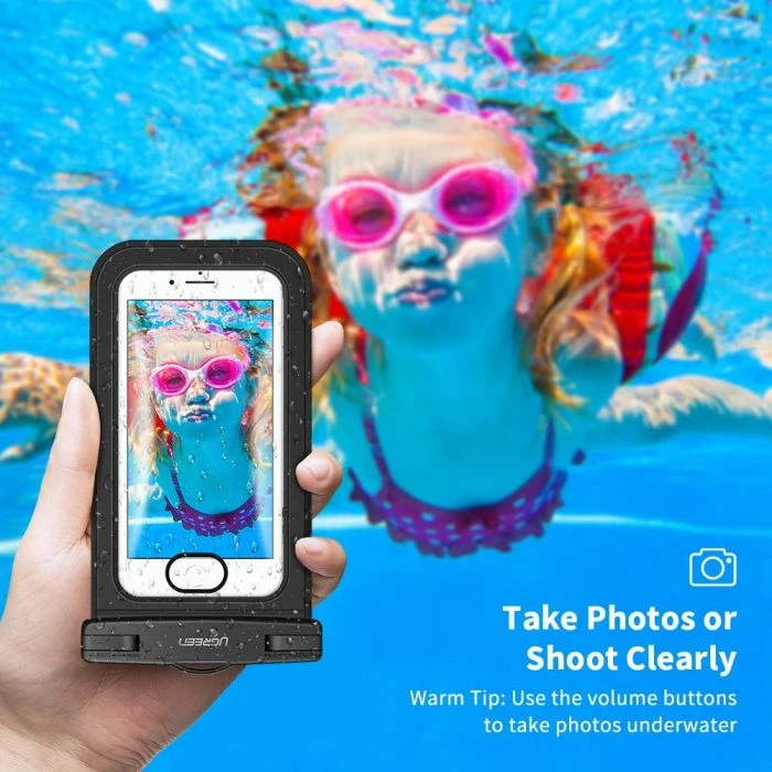 Mbështjellës i papërshkueshëm nga uji për celular UGREEN 50919 deri 6.5\", i zi, Polybag