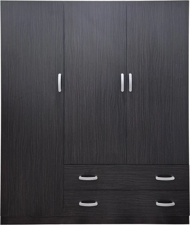 Dollap me tre dyer dhe dy sirtarë Alvia, ngjyrë wenge, 150x51x180cm