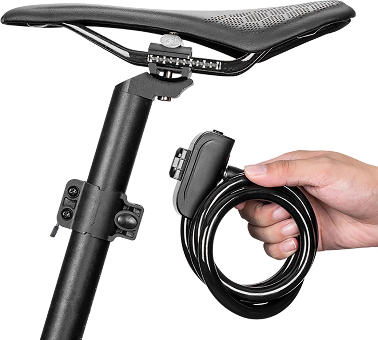 Kyç kabllo antivjedhje, Wozinsky WPB-01R, portativ me kabllo çeliku, me 2 çelësa, për biçikleta, ebike dhe motoçikleta, e zezë