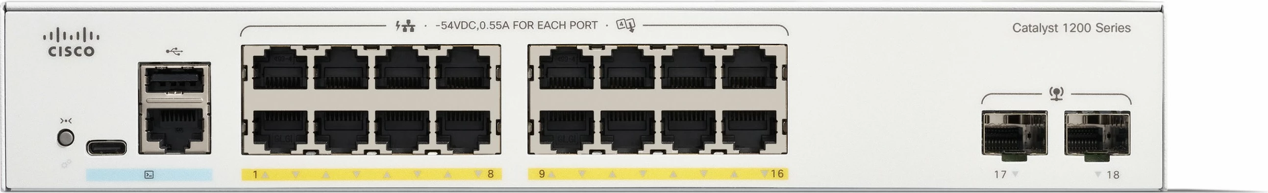 Switch Cisco Catalyst C1200-16P-2G, 16 porta GE, PoE, 2x1GE SFP, Managed, Rackmount