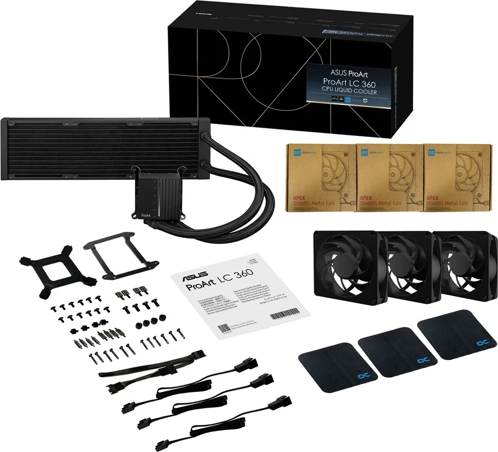 Komplet ftohje me ujë për procesor ASUS ProArt LC 360, 3 ventilatorë 12 cm, e zezë