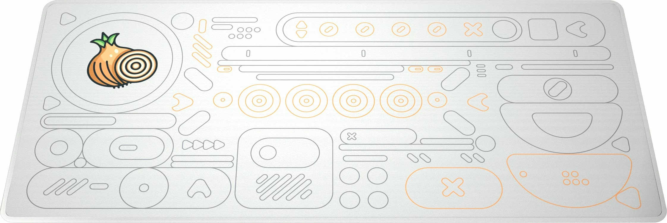 Mauspad Dark Project Onionite Light Pattern DPMP_ONIPAT_LIGHT_XL XL 900x400mm 4mm, i bardhë