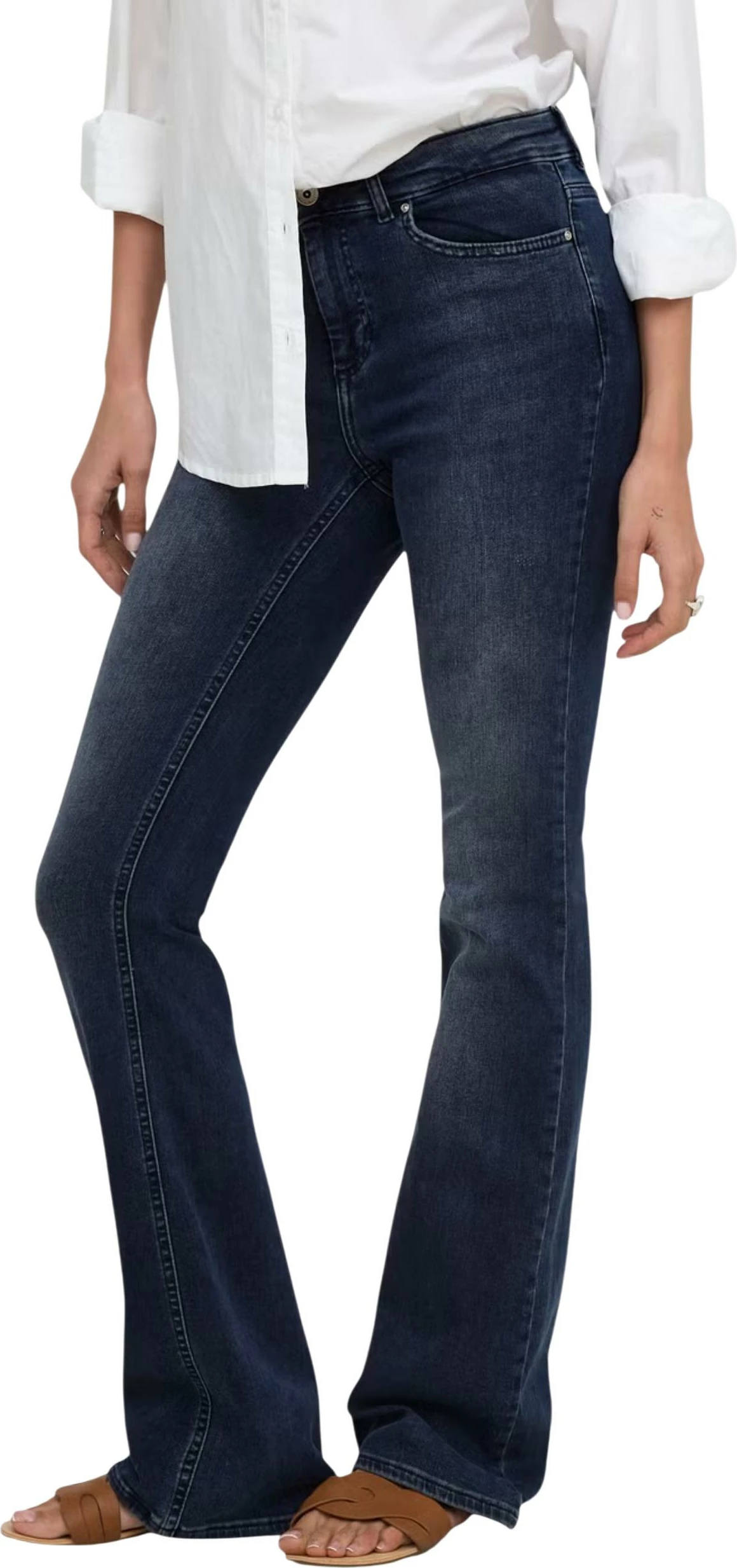 Xhinse për femra Only ONLBLUSH Mid Flared REA409, denim i errët [Madhësia: S/32]