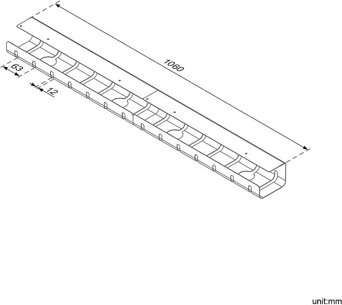 Menaxhues kabllosh nën tavolinë ROLINE, alumini 530x110x80 mm, 2 copë, argjendtë