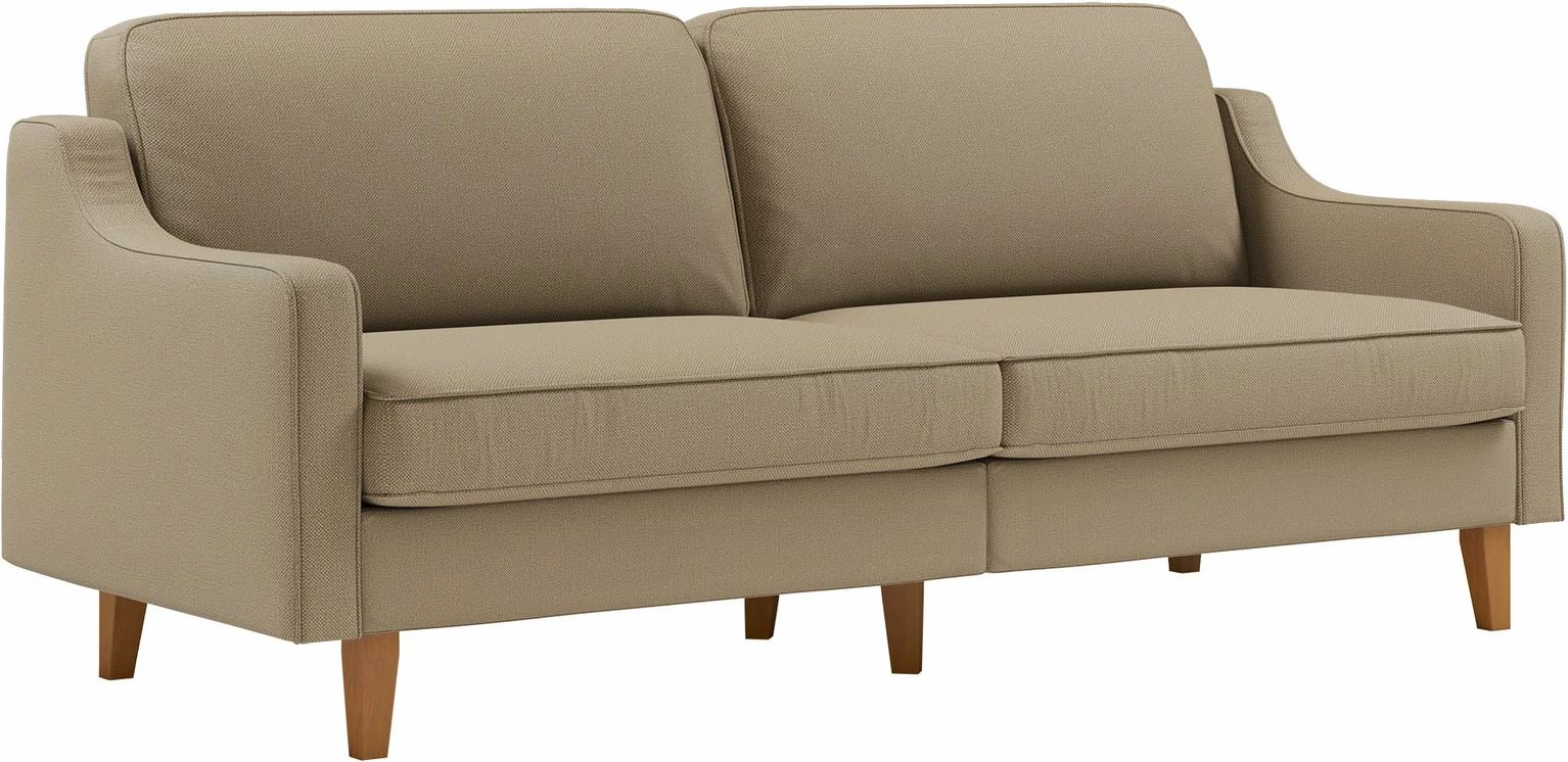 Divan treshe Robin 3, ngjyrë beach, këmbë druri walnut, Atelier del Sofa