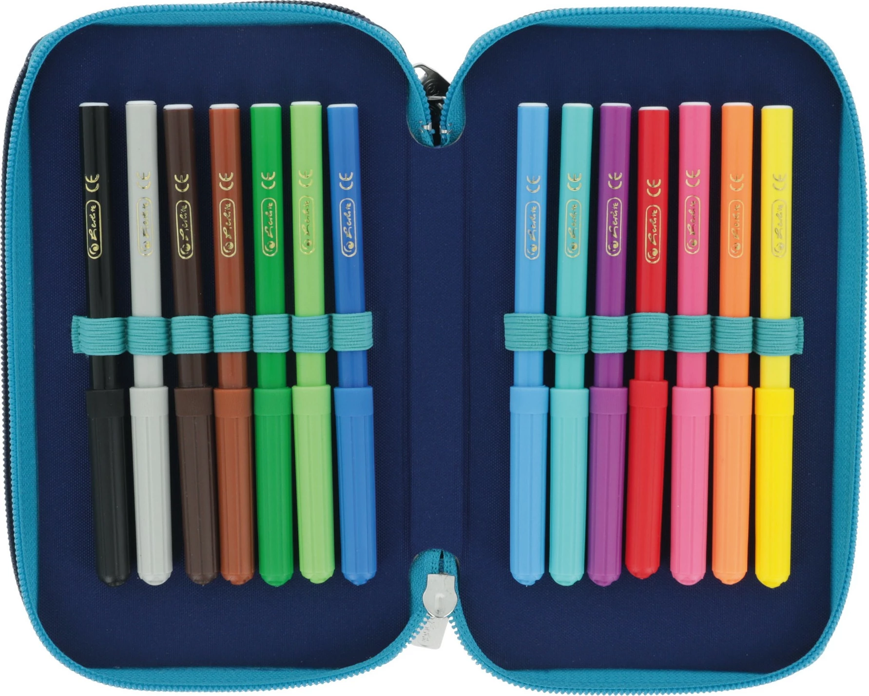 Kasë herlitz TriCase Deep Ocean, 31 copë, poliester, blu/bardhë