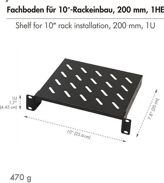 Raft cantilever 10" LogiLink, 1U, 200 mm, i zi