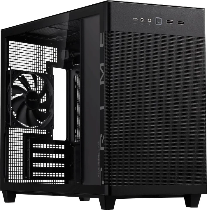 Kasë ASUS AP201 PRIME TG Mini Tower e Zezë