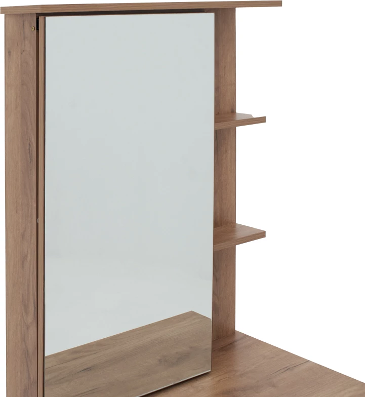 Tavolinë grimi me pasqyrë Zelia, ngjyrë lisi, 60x40.5x151cm