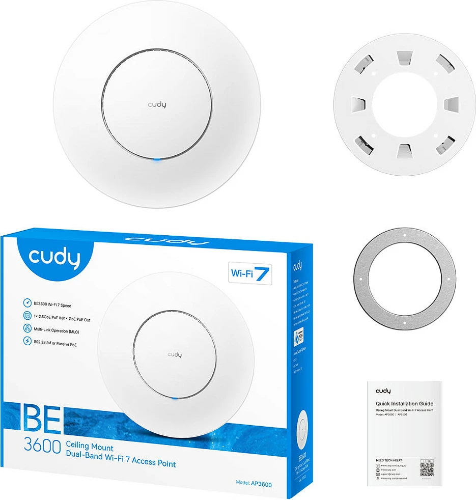 Access point Cudy BE3600, Wi‑Fi 7, 2.5G, Dual-Band, i bardhë