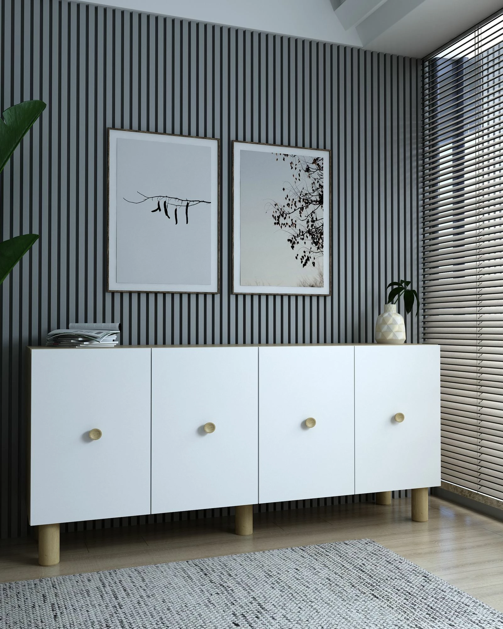 Konsol Skye Decor, Mono KB150 Bohem, lisi safir, e bardhë