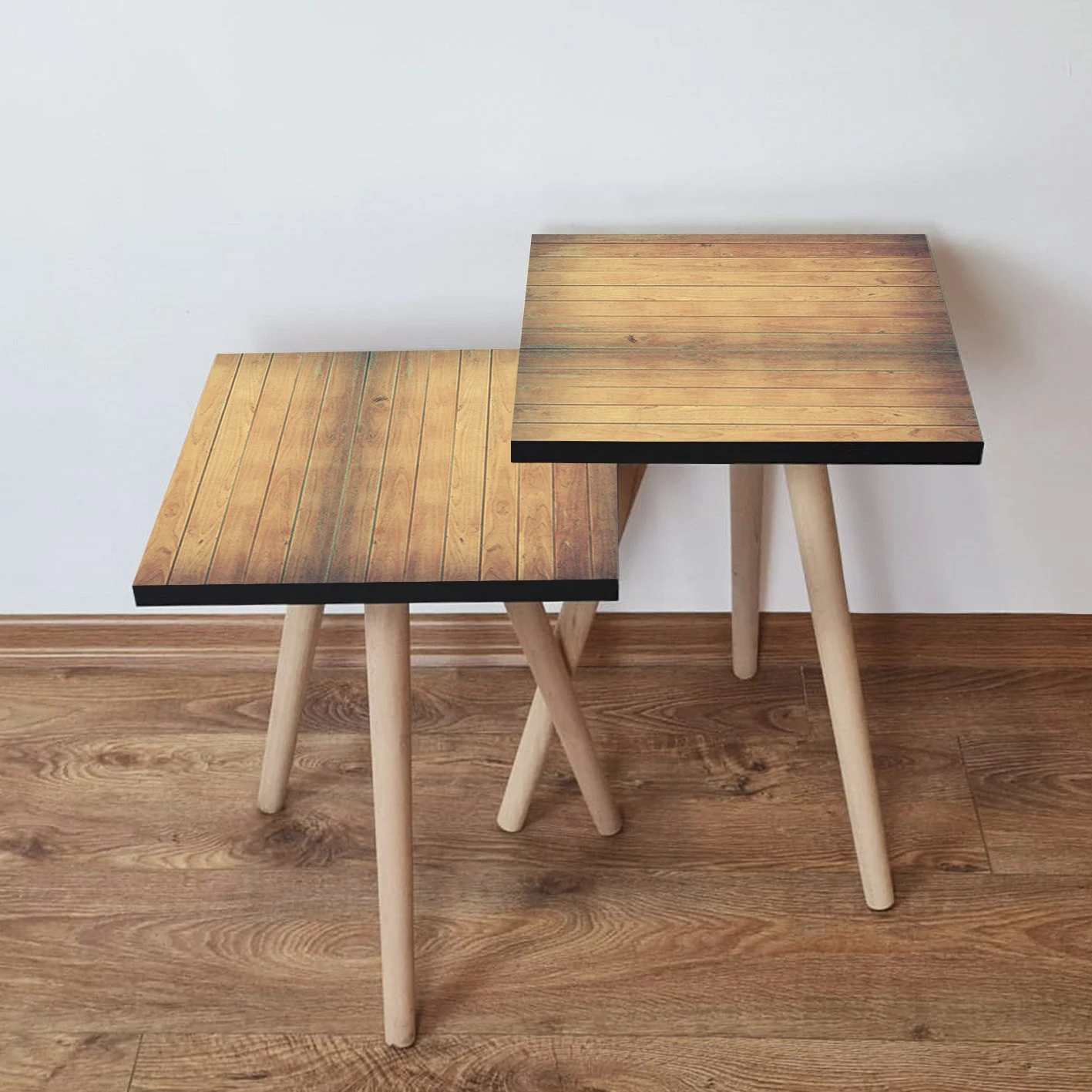 Tavolina ndihmëse të vendosshme (2 copë), Skye Decor, 2Shp331, ngjyrë deve