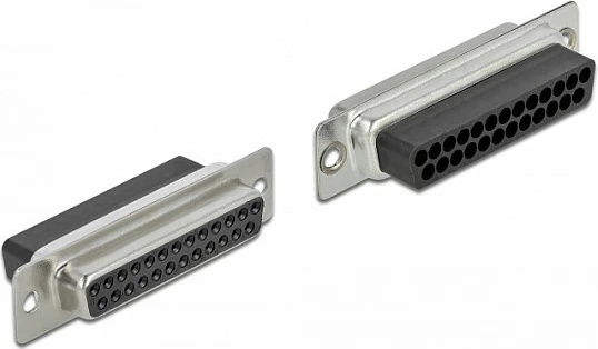 Adapter DeLOCK D-Sub 25-pin (DB25) Female në 2x RJ45 Female, krimp me kit montimi, bezhë