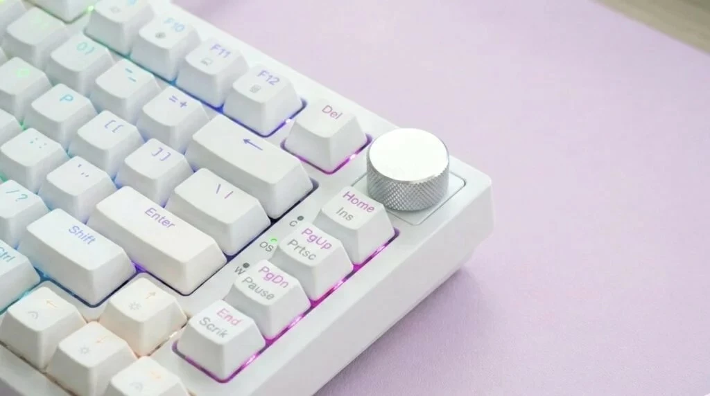 Tastierë mekanike Savio Astral, 75%, Outemu White Jade, RGB, USB-C, e bardhë