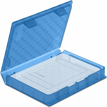 Kuti mbrojtëse DeLOCK për HDD/SSD 2.5", me hapje SATA, plastikë, 80 x 105 x 15 mm, blu