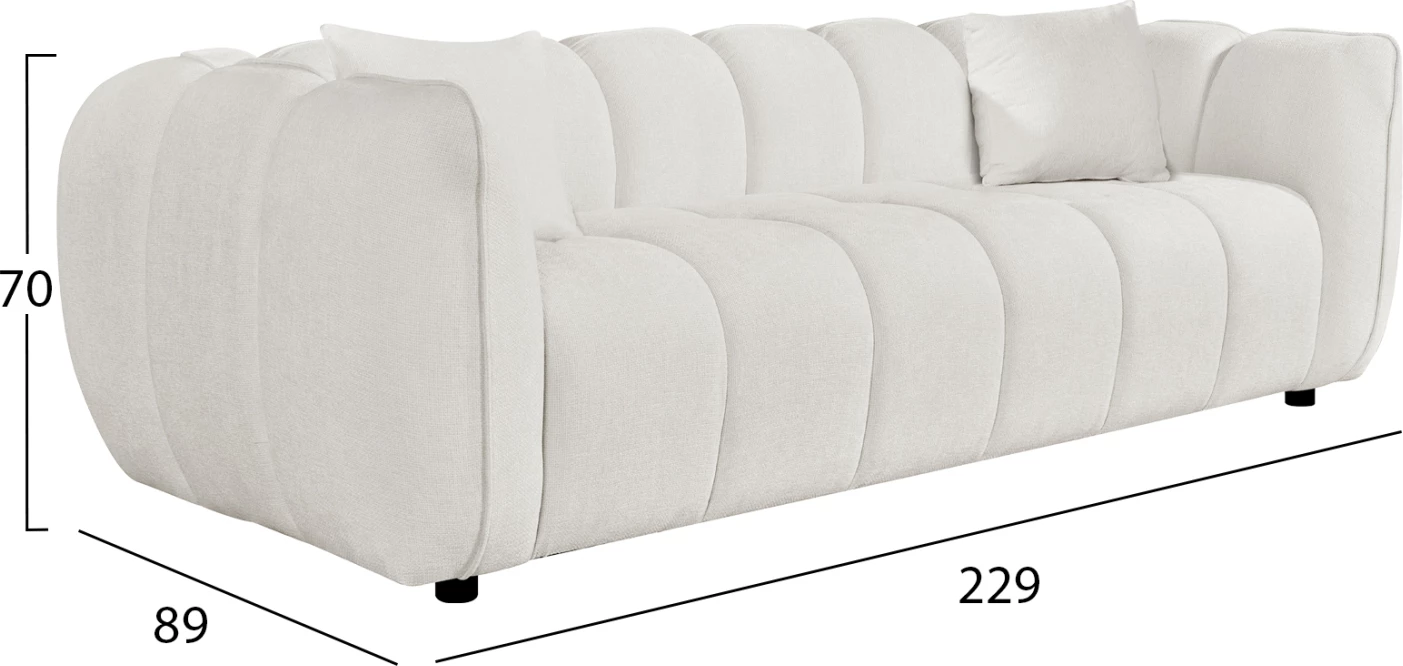 Set divanësh 2-sh & 3-sh LYKKE, material ecru, FH10812.02
