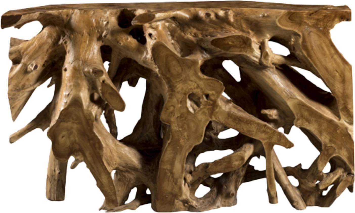 Konsolë prej rrënje tik dhe dru Java, 125x40x75cm