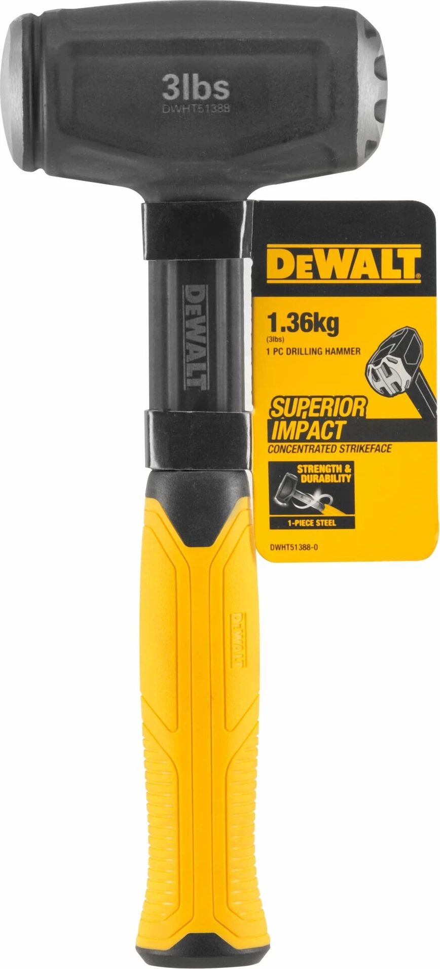 Çekiç DeWalt DWHT51388-0 1.4 kg, verdhë/zezë, 1 copë