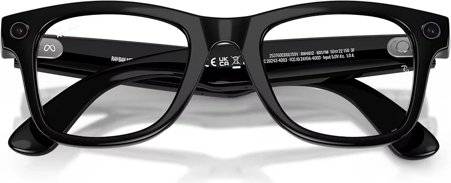 Syze smart Ray-Ban Meta Wayfarer Gen 2 RW4012 32GB 155/53 (Large), Transitions Graphite Green, Shiny Black