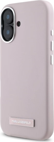 Mbështjellës Karl Lagerfeld FW Metal Plate MagSafe për iPhone 16, Rozë