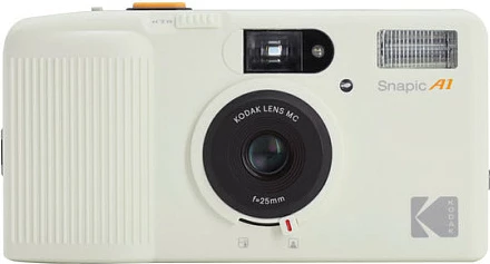 Fotoaparat analog Kodak Snapic A1, film 35mm, flash i integrum, e bardhë/ivory