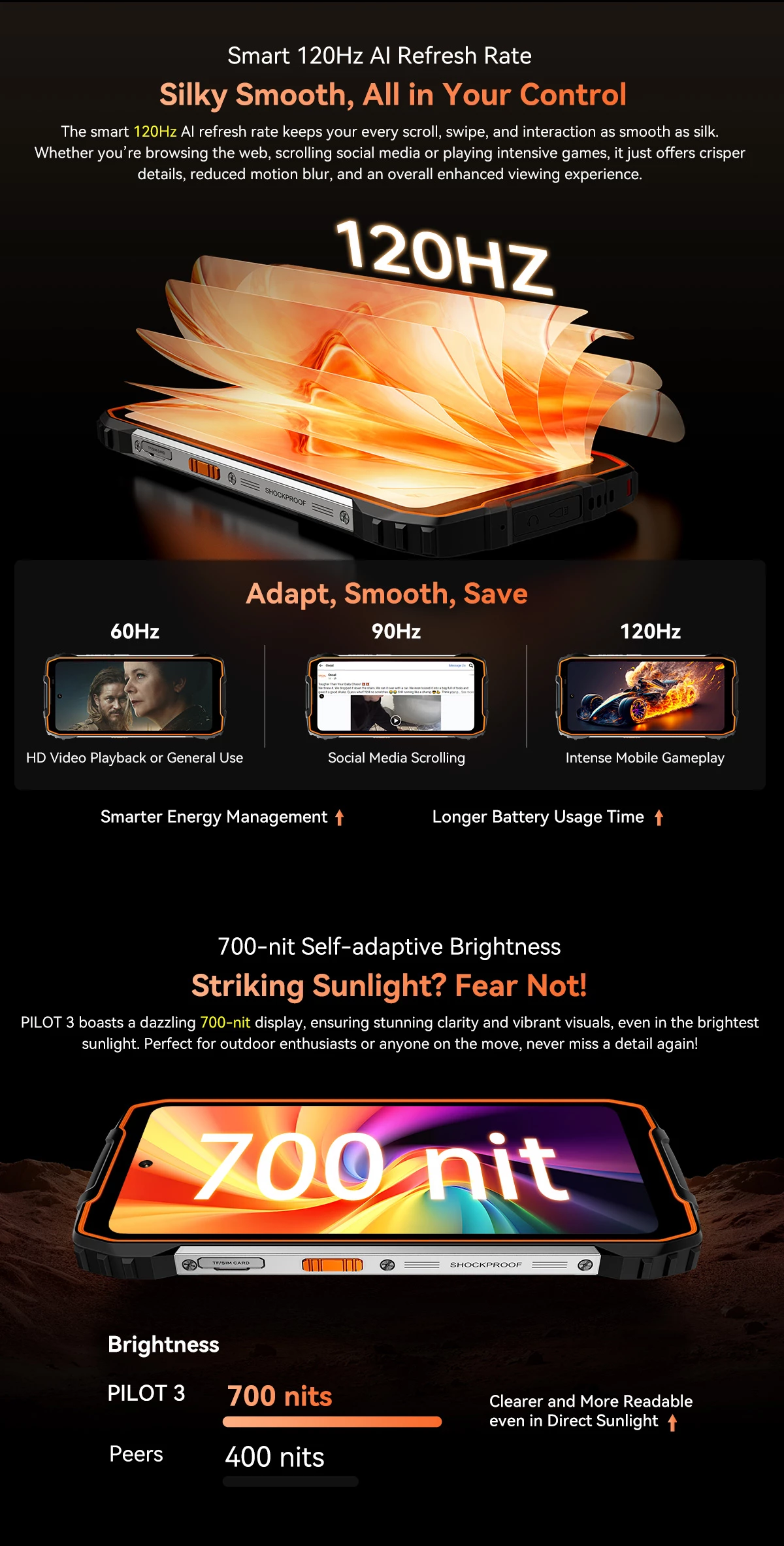 Celular Oscal Pilot 3 12GB/256GB 5G Rugged 7500mAh 6.78\" 120Hz, i zi