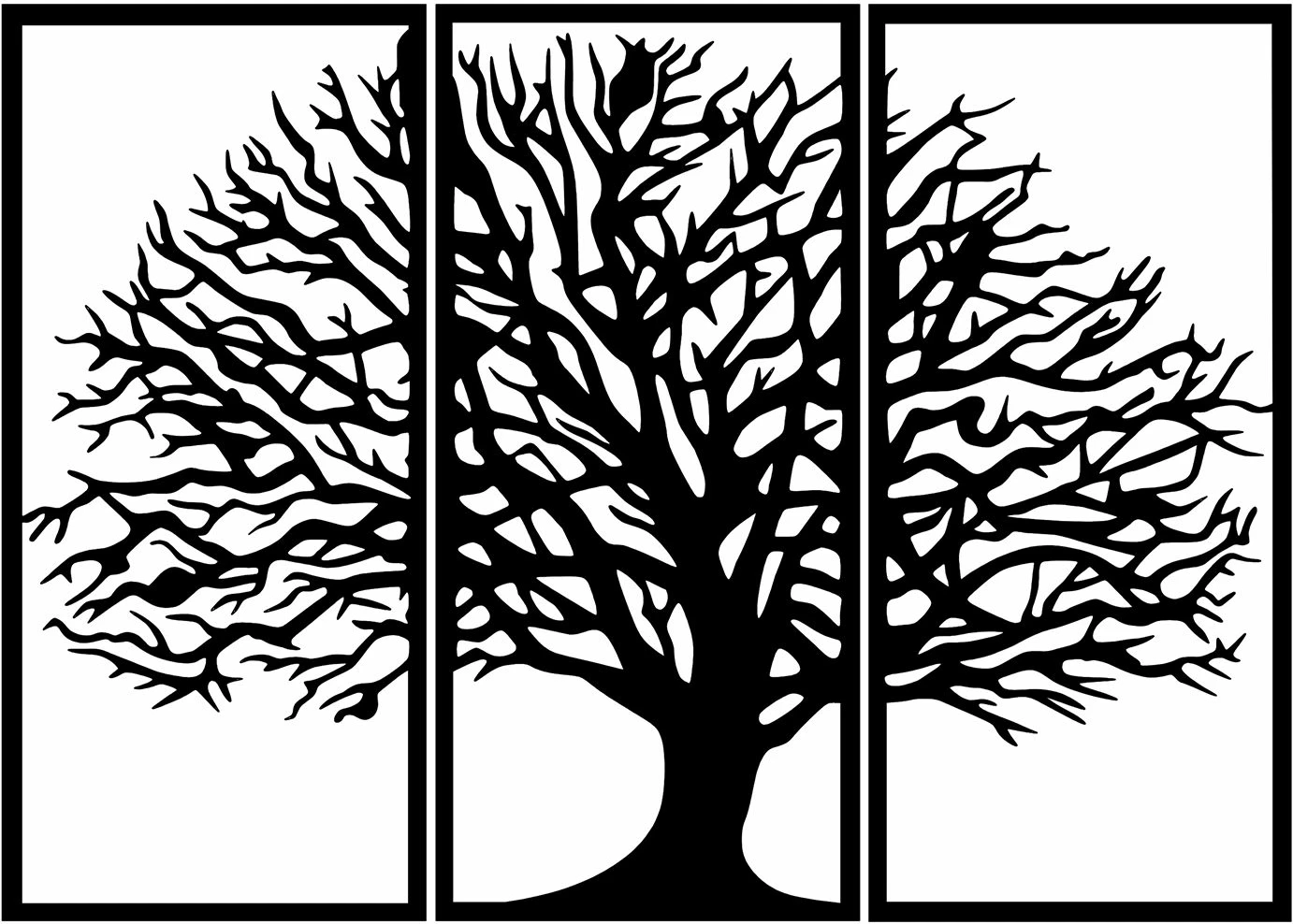 Aksesor dekorativ metalik për mur, pemë monumentale, Wallity - 308