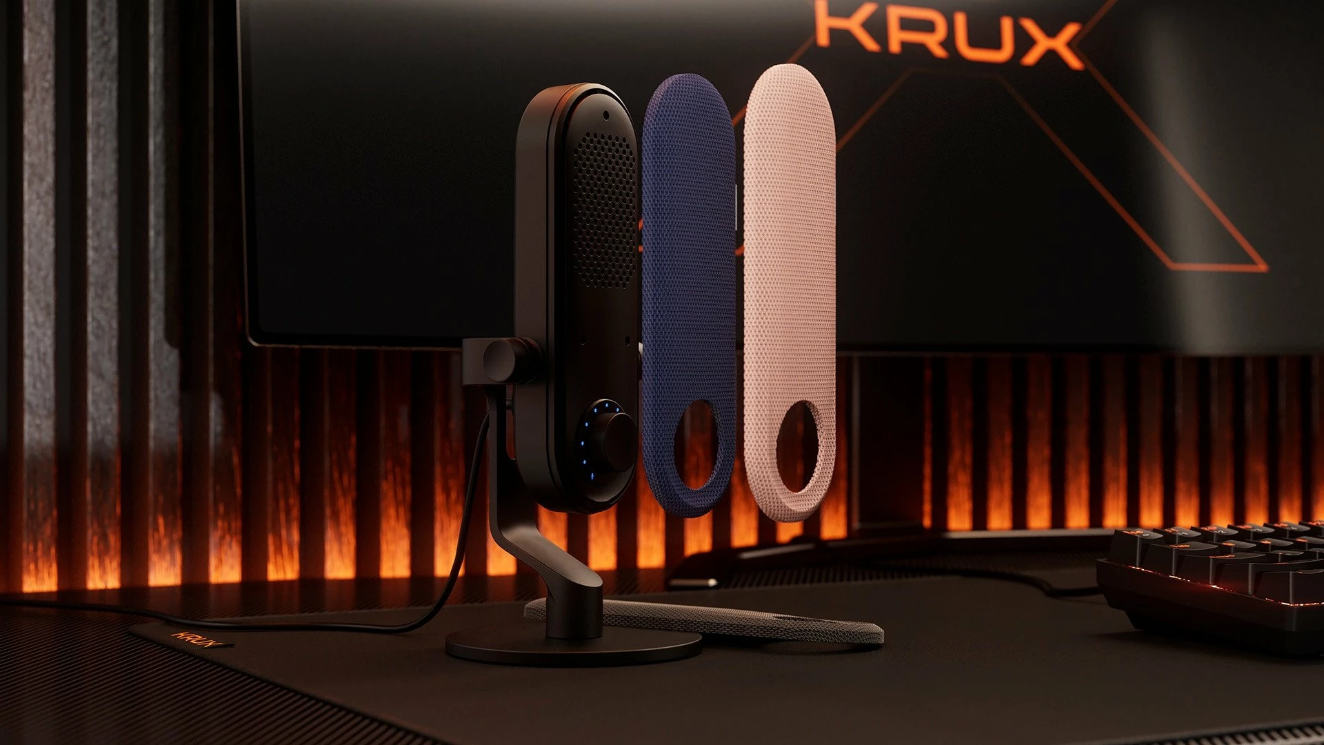 Mikrofon Krux Pin KRXC018, USB/USB-C, kardioid, 3.5 mm monitorim, i zi