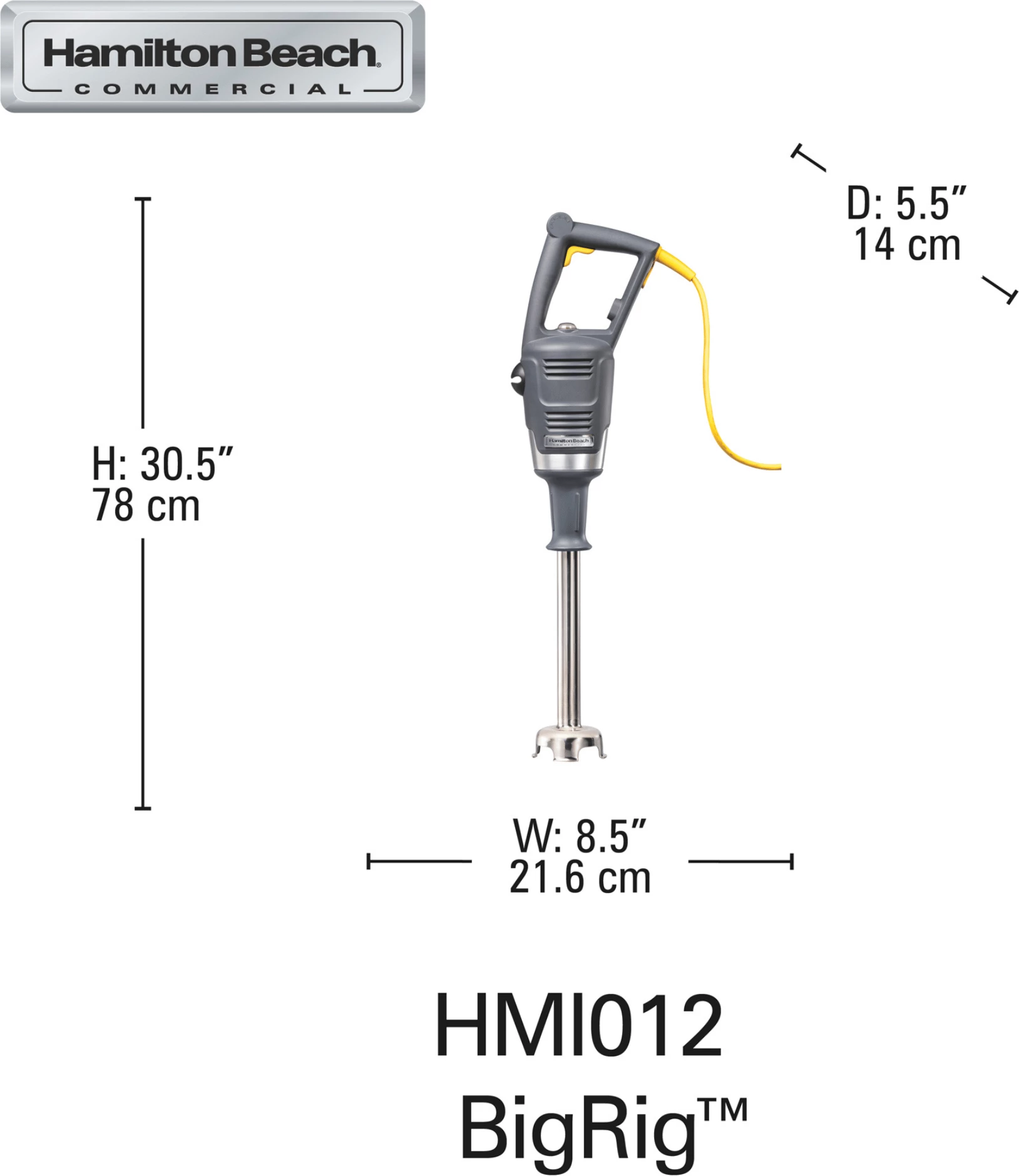 Blender zhytës, Hamilton Beach Commercial, BigRig, krah 780 mm, për vëllime deri 158 L, inoks