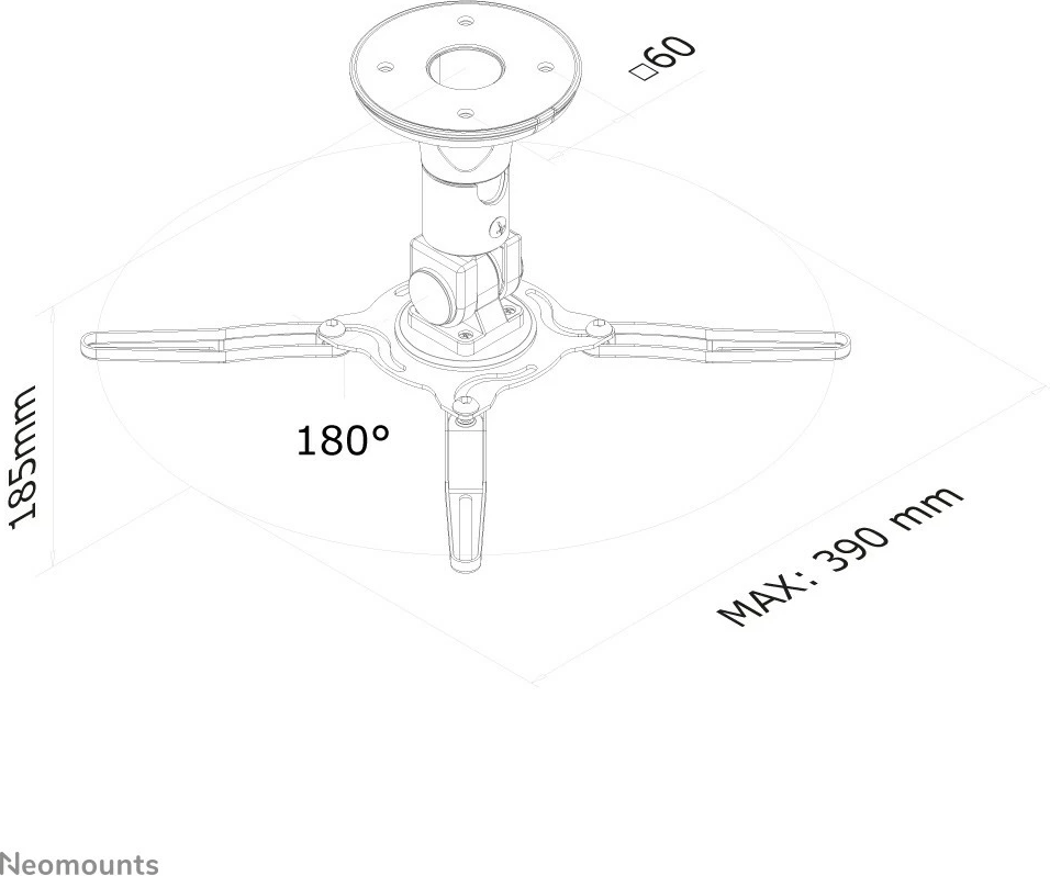 Mbajtës projektori Neomounts BEAMER-C50, lëvizje e plotë, 10 kg, e zezë