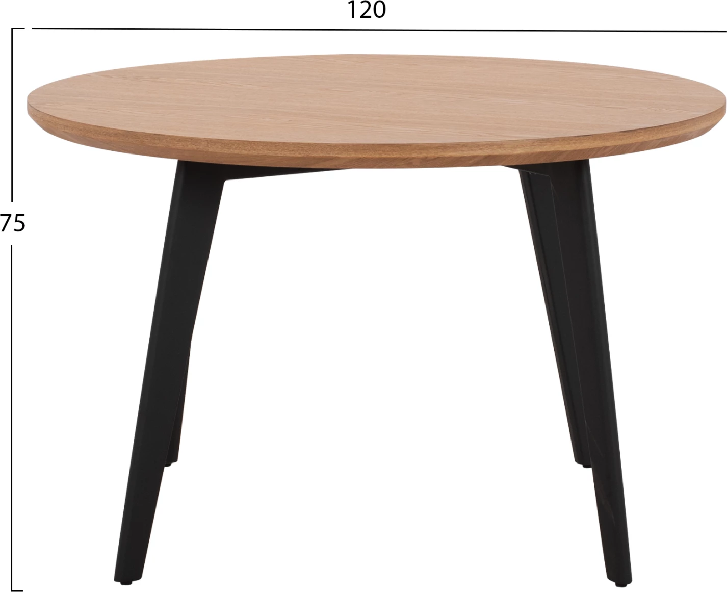 Tavolinë rrumbullake për ngrënie, stil rustik, FH9306.01, MDF, ngjyrë lisi, Φ120x75H cm