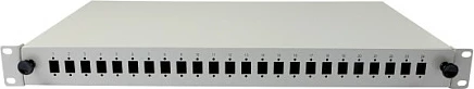 Patchpanel fiber optik Synergy21, 24x LC/LSH(E2000) duplex, 19" 1U, pa kupplime, gri e hapur