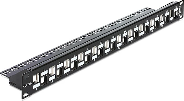 Patch panel DeLOCK 43278, 1U 19", 24 porta Keystone, i zi
