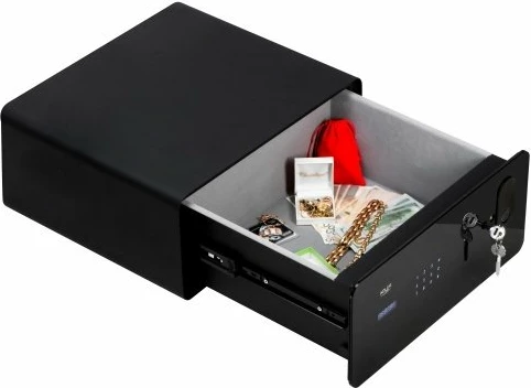 Kasafortë sirtar Adler AD 1044, 17 L, touch panel, kod + fingerprint + çelës emergjent, e zezë, set me 2 çelësa