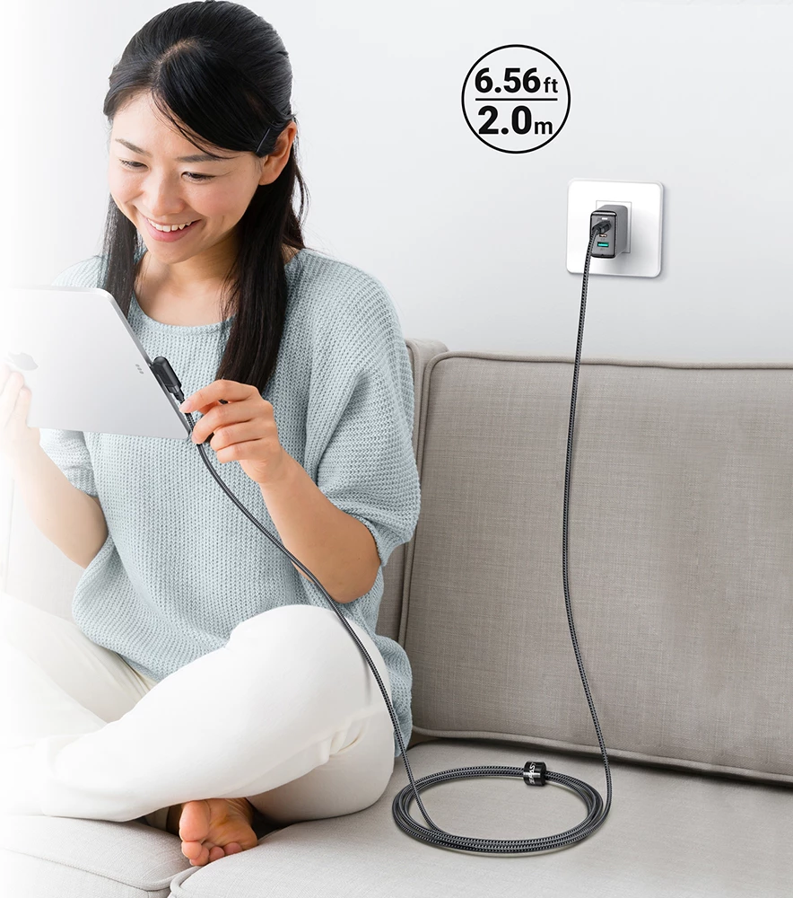 Kabllo Acefast C5-03 USB-C në USB-C, 2m, 100W, e zezë