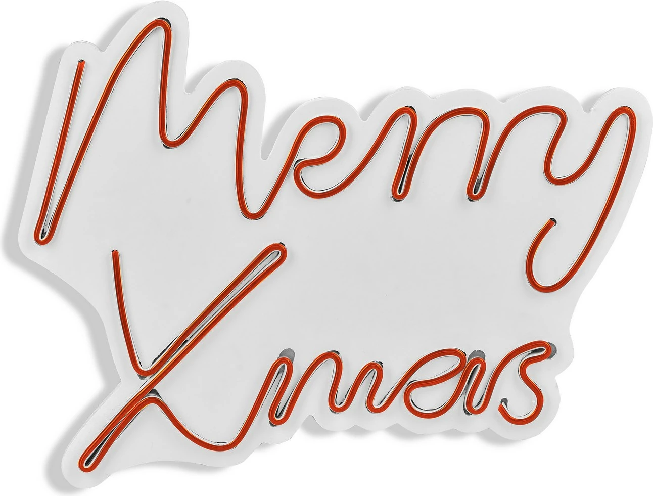 Dekor dritash LED plastike, 'Merry Christmas', ngjyrë e kuqe