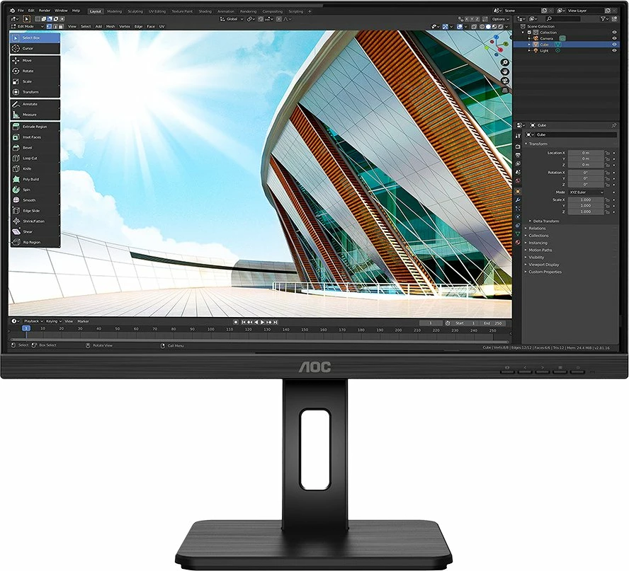 Monitor AOC U27P2 27\" 4K UHD IPS 60Hz, 4x USB 3.2, altoparlantë, VESA, i zi