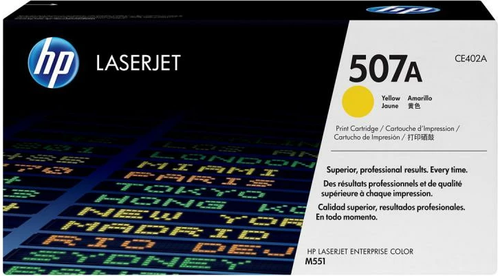 Toner, HP, 507A CE402A, rendiment 5,500–8,800 faqe, e verdhë