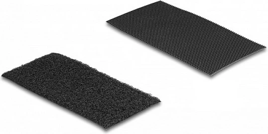Mbajtës kabllosh DeLOCK Hook-and-Loop 100 x 50 mm, set 10 copë, vetëngjitës, i zi