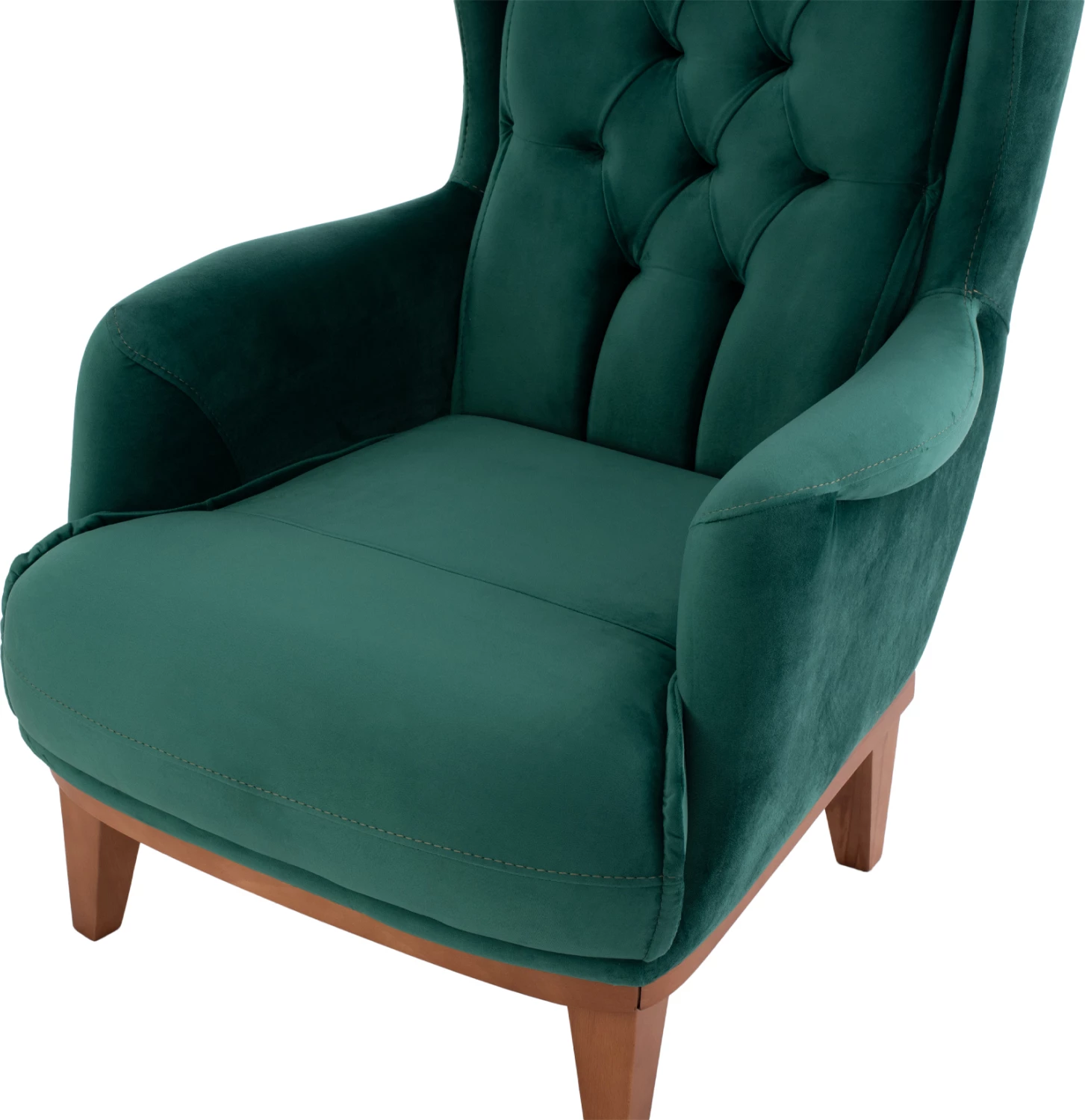 Karrige e butë BENNINGTON, ngjyrë jeshile cypress, 75x100x100cm