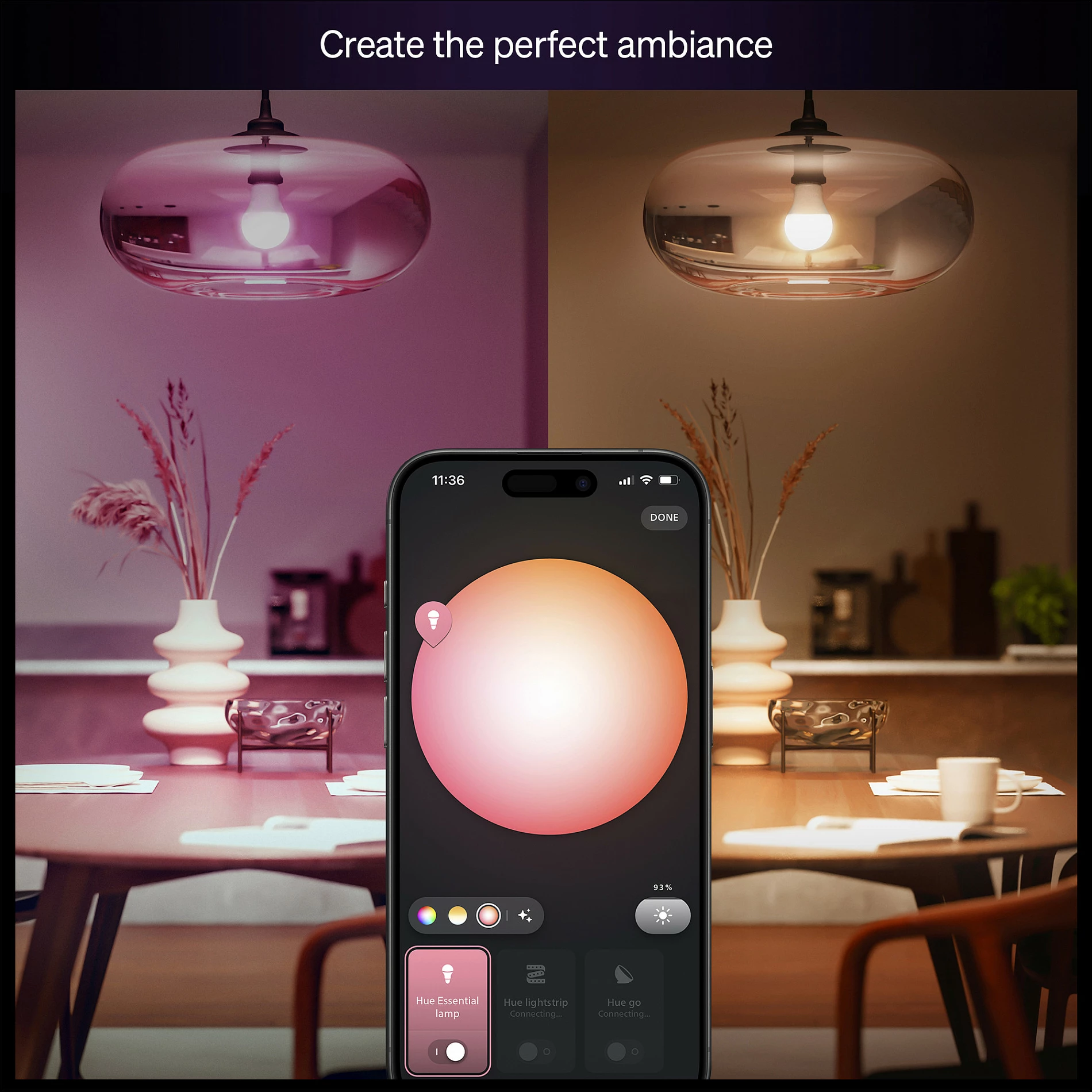 Llambë smart LED Philips Hue Essential A60 E27, 806 lm, 8W (60W eq), 16M ngjyra