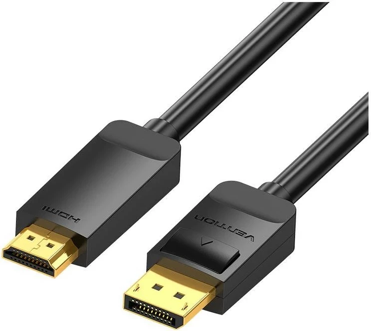 Kabëll Vention DisplayPort 1.2 - HDMI 1.4, 3m, i zi