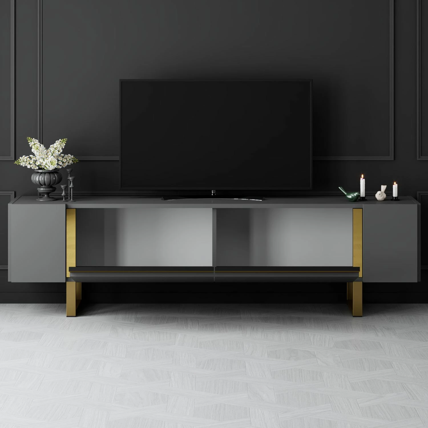 Komodë TV Hanah Home, Yildiz, antracit dhe ar