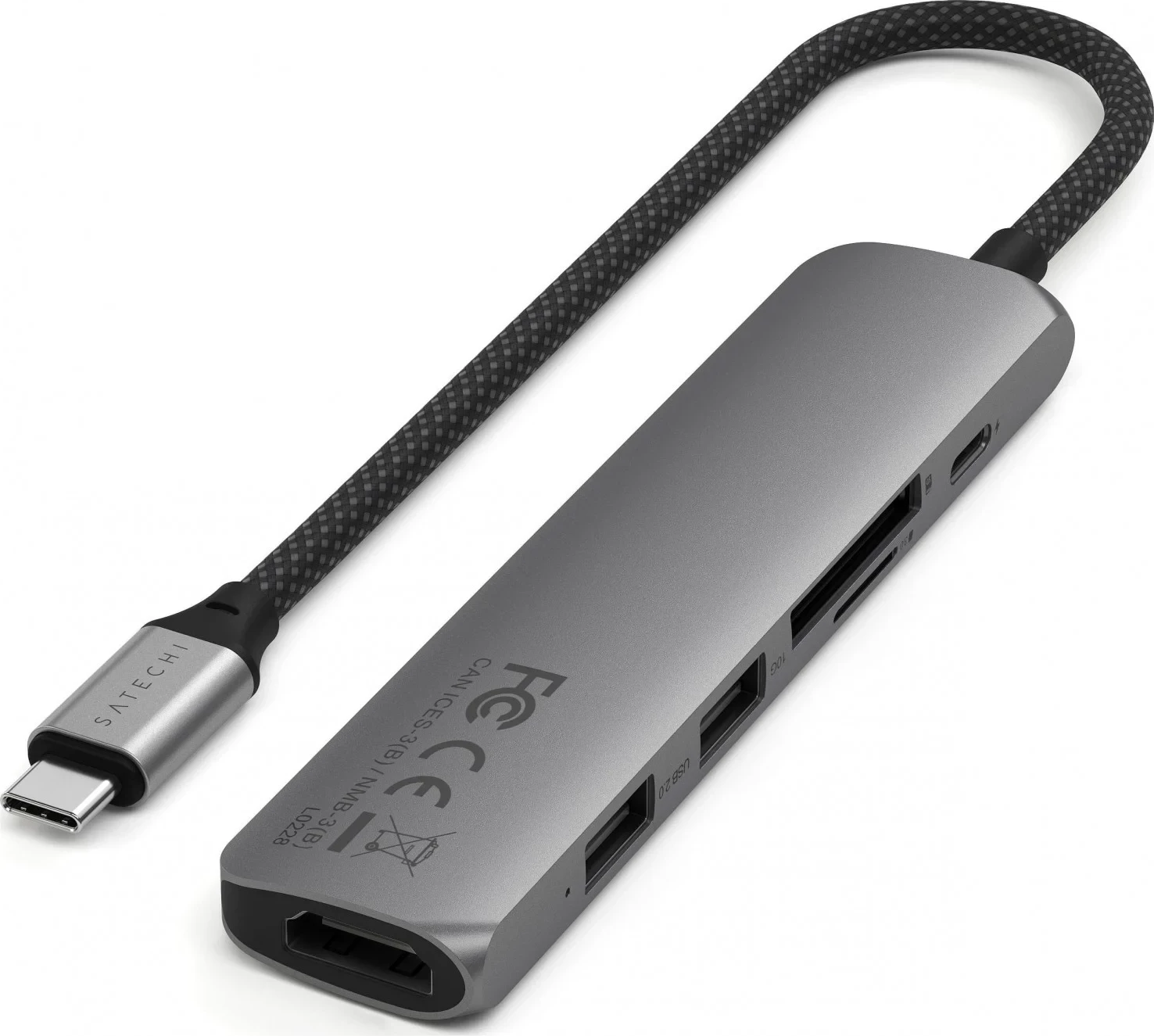Adapter Satechi 6w1 ST-P6S, USB-C, HDMI 4K, gri